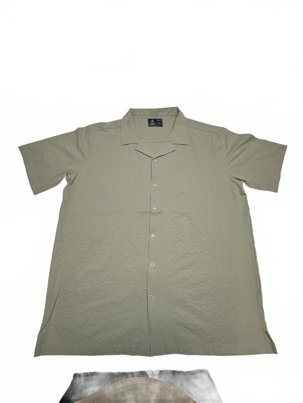 Rugby Seersucker Short Sleeve Button-Up Shirt 2XLB